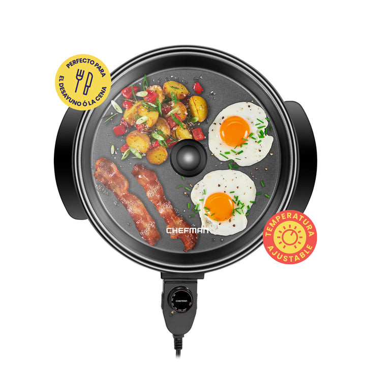 Chefman - Sartén, olla & Parrilla eléctrica,  3 en 1