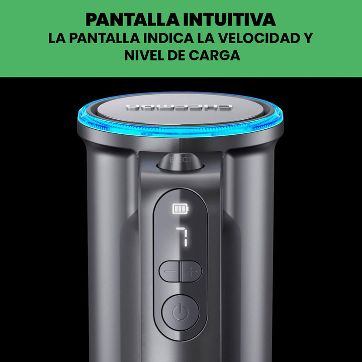 Chefman - Batidora de Mano Inalámbrica de 7 velocidades