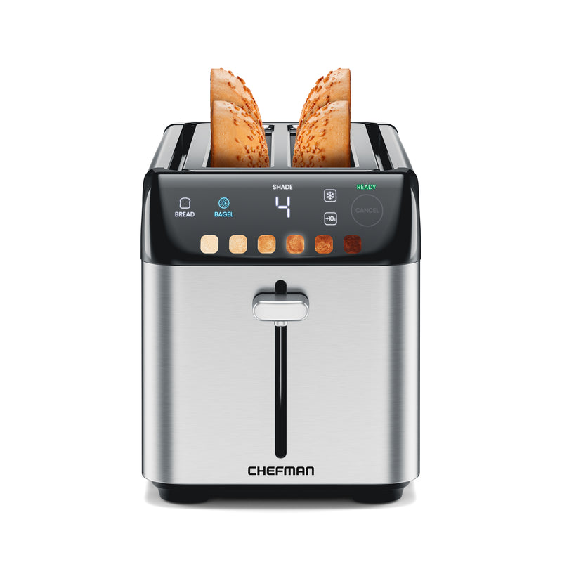 Chefman - Smart Touch Tostador 4 rebanadas digital, 6 definiciones de tonalidad.