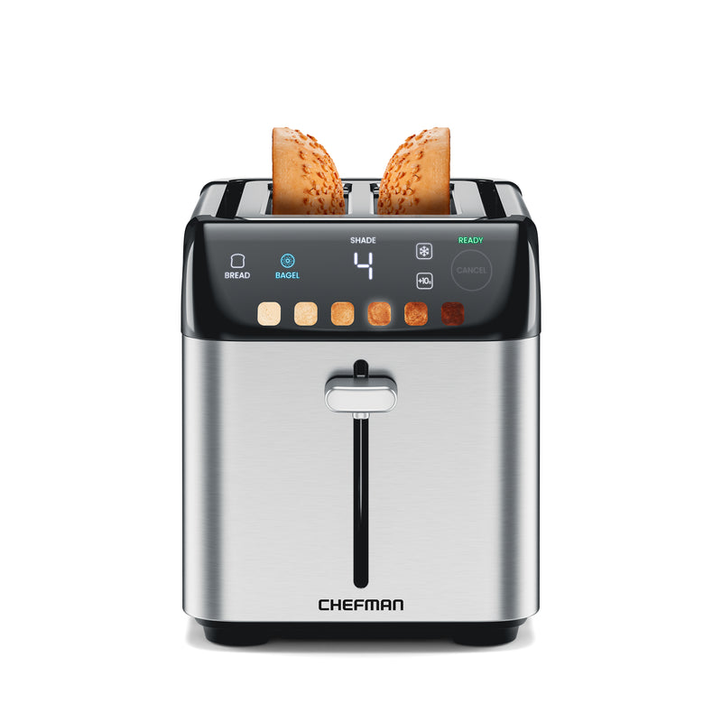 Chefman - Smart Touch Tostador 2 rebanadas digital, 6 definiciones de tonalidad.