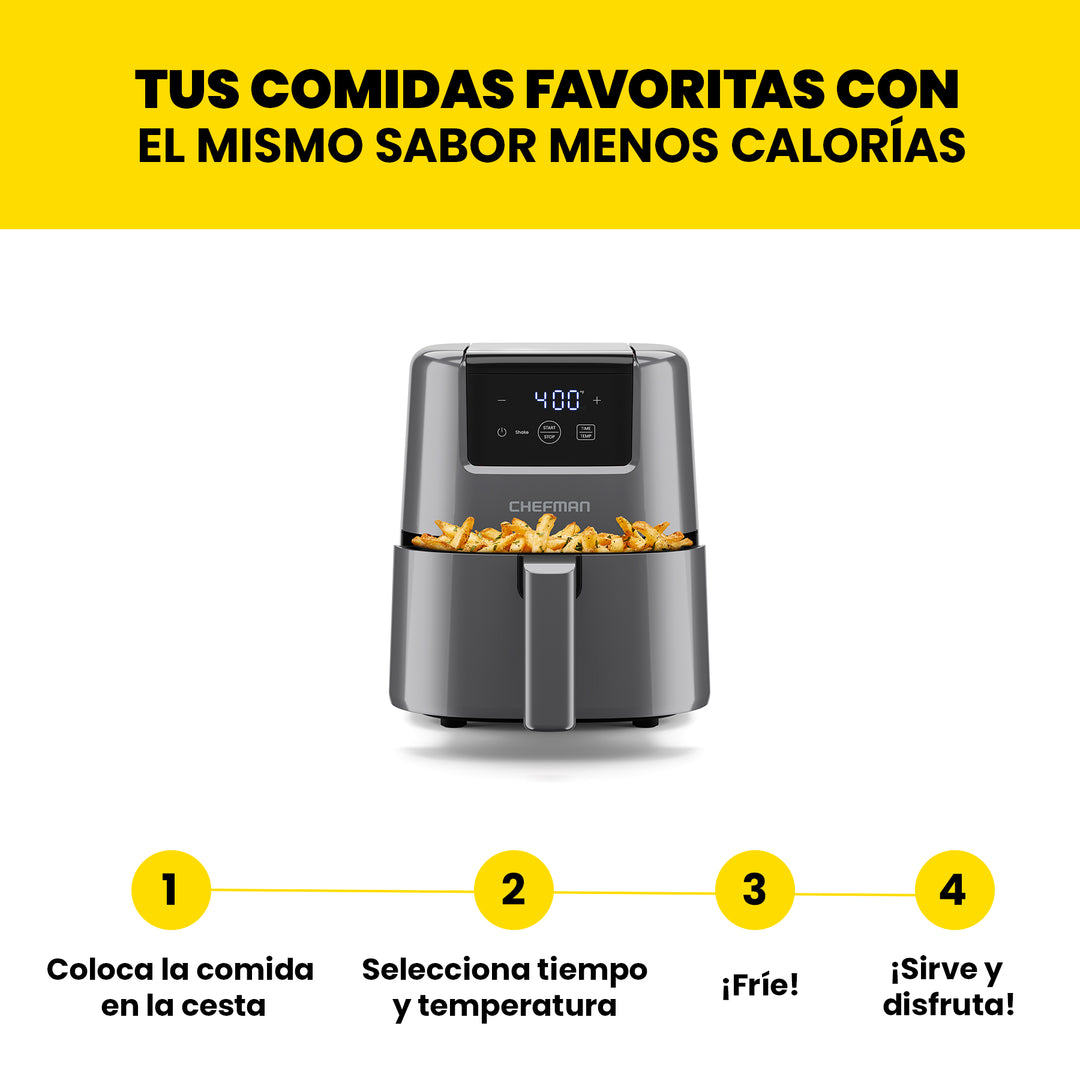 CHEFMAN - Mini Freidora de Aire Digital de 2 Cuartos