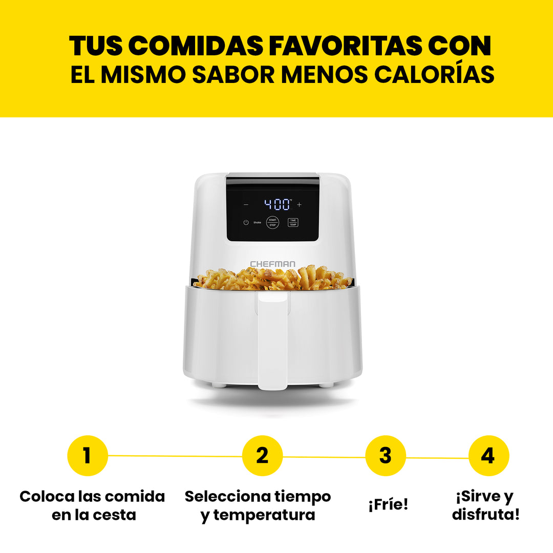 CHEFMAN - Mini Freidora de Aire Digital de 2 Cuartos