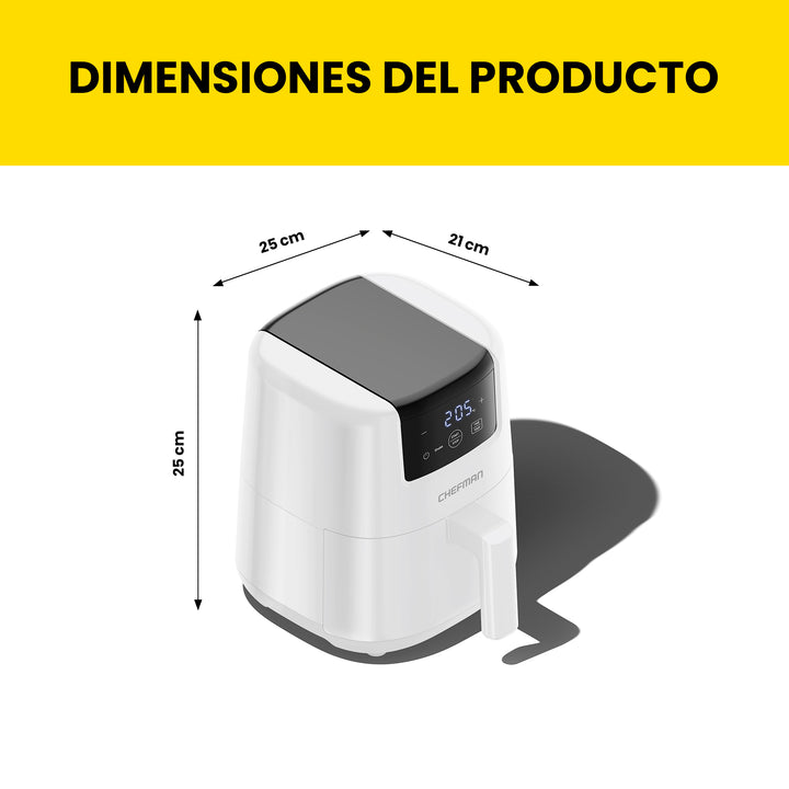CHEFMAN - Mini Freidora de Aire Digital de 2 Cuartos