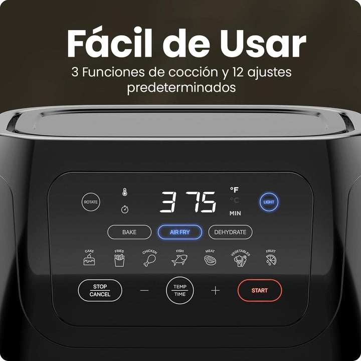 Chefman - Multicooker 10L: Freidora Digital, Asador, Deshidratador y Horno de Convección