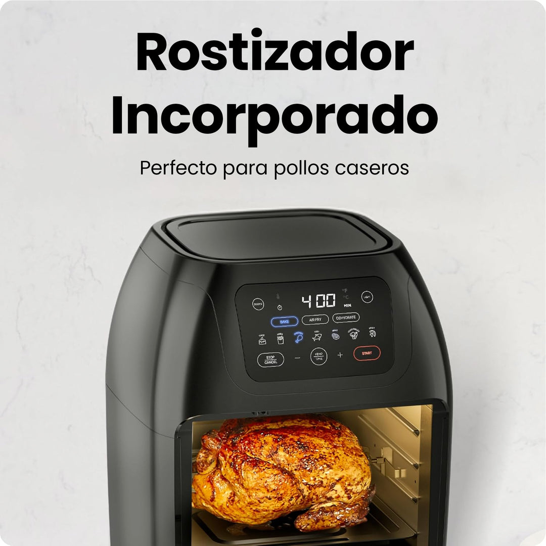 Chefman - Multicooker 10L: Freidora Digital, Asador, Deshidratador y Horno de Convección