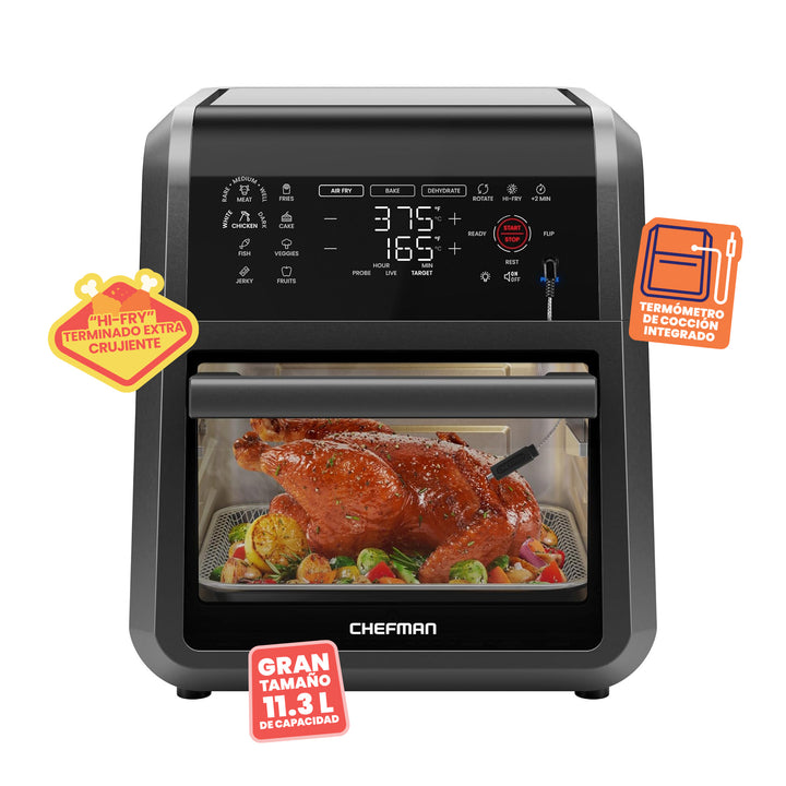 CHEFMAN - ExacTemp™ Freidora de Aire Inteligente 5 en 1 – 12 Cuartos | Con Termómetro Integrado