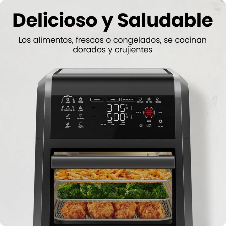CHEFMAN - ExacTemp™ Freidora de Aire Inteligente 5 en 1 – 12 Cuartos | Con Termómetro Integrado