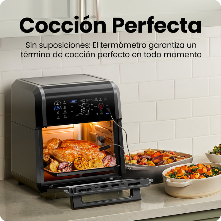 CHEFMAN - ExacTemp™ Freidora de Aire Inteligente 5 en 1 – 12 Cuartos | Con Termómetro Integrado