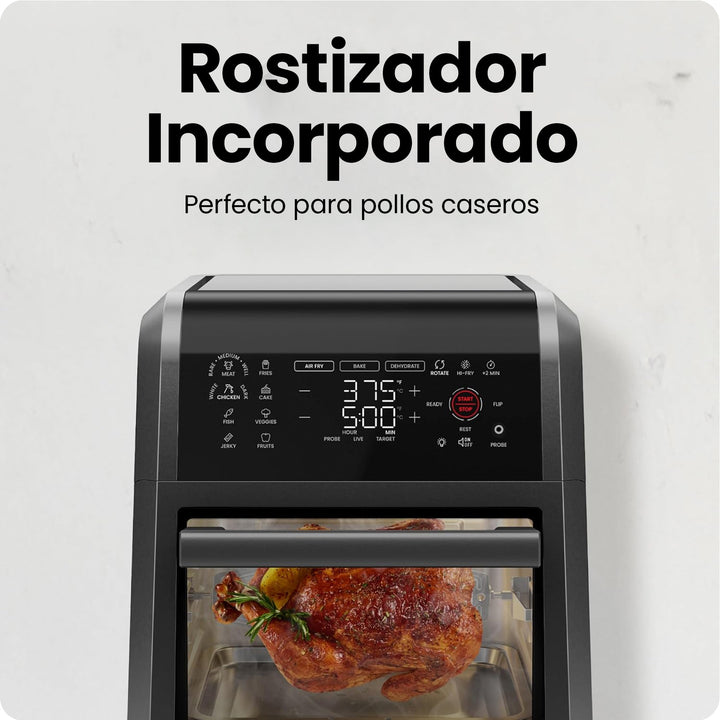 CHEFMAN - ExacTemp™ Freidora de Aire Inteligente 5 en 1 – 12 Cuartos | Con Termómetro Integrado