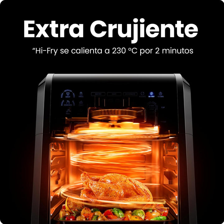 CHEFMAN - ExacTemp™ Freidora de Aire Inteligente 5 en 1 – 12 Cuartos | Con Termómetro Integrado