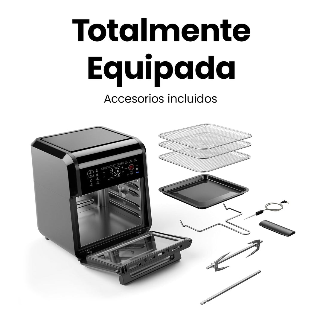 CHEFMAN - ExacTemp™ Freidora de Aire Inteligente 5 en 1 – 12 Cuartos | Con Termómetro Integrado