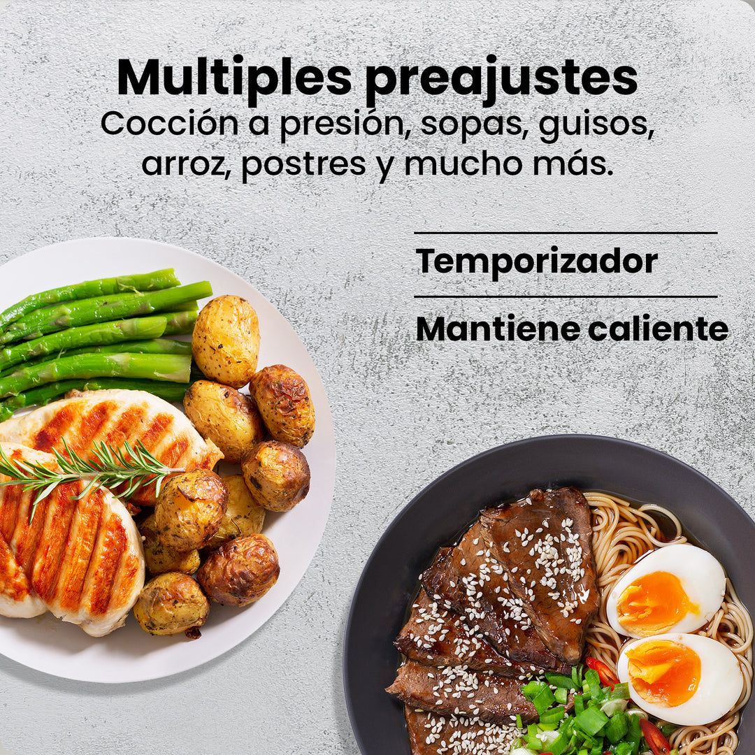 Chefman - Multicooker 6 Qt – Olla a Presión Programable 9 en 1