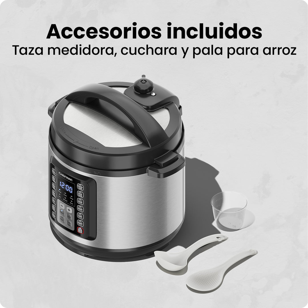 Chefman - Multicooker 6 Qt – Olla a Presión Programable 9 en 1