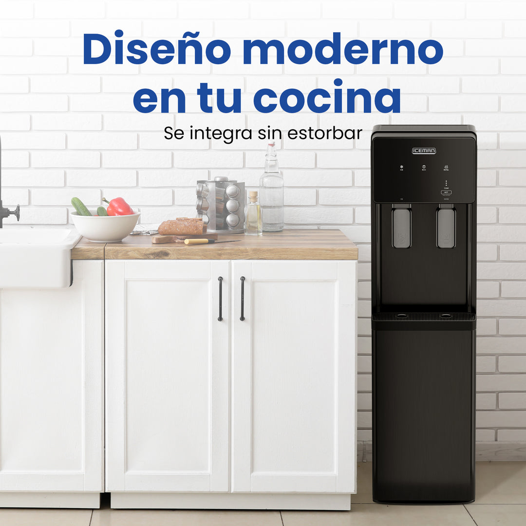 ICEMAN - Dispensador de Agua Fría y Caliente con Máquina de Hielo Integrada
