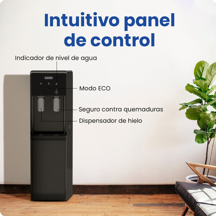 ICEMAN - Dispensador de Agua Fría y Caliente con Máquina de Hielo Integrada