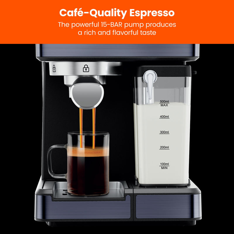 Chefman - Cafetera espresso de 1,8 litros con espumador