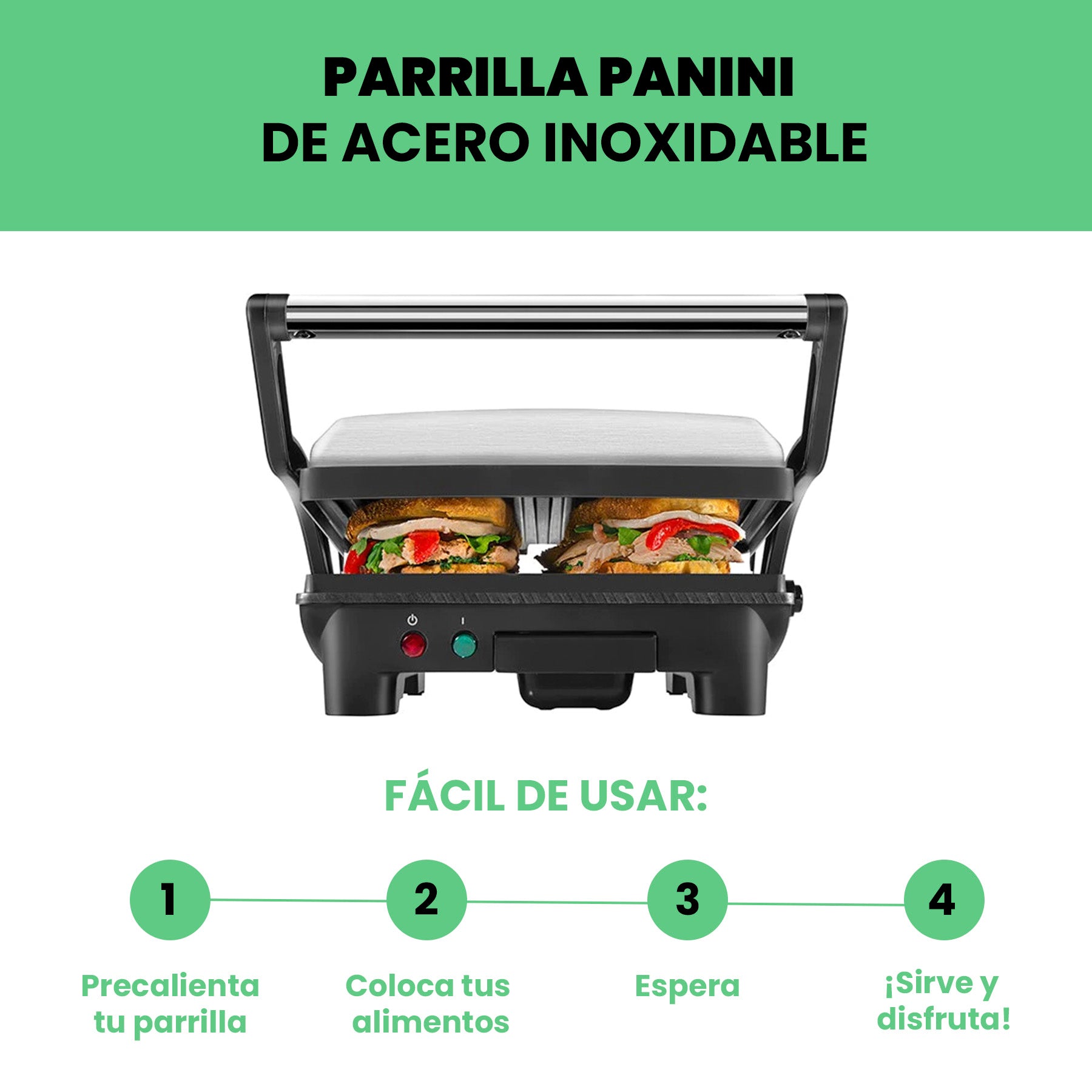 Parrilla Prensa Panini Chefman RJ02 180 4 R