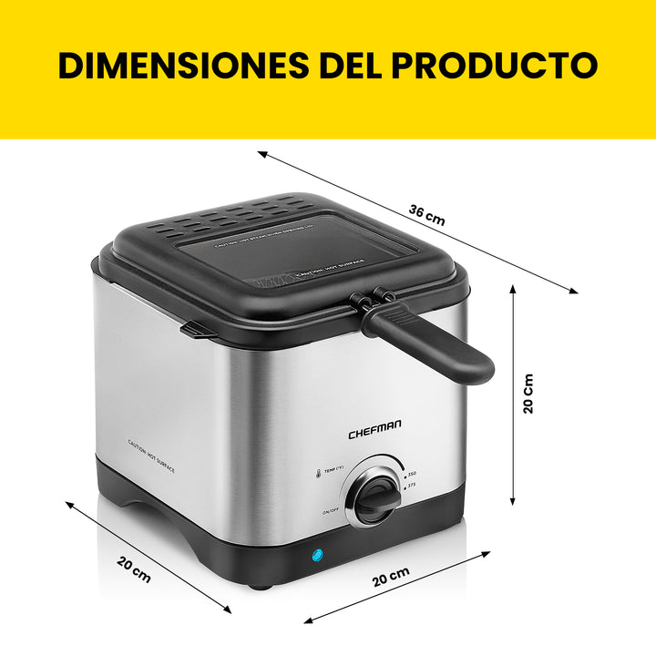 Chefman - Freidora de Aceite compacta de 1.6 L