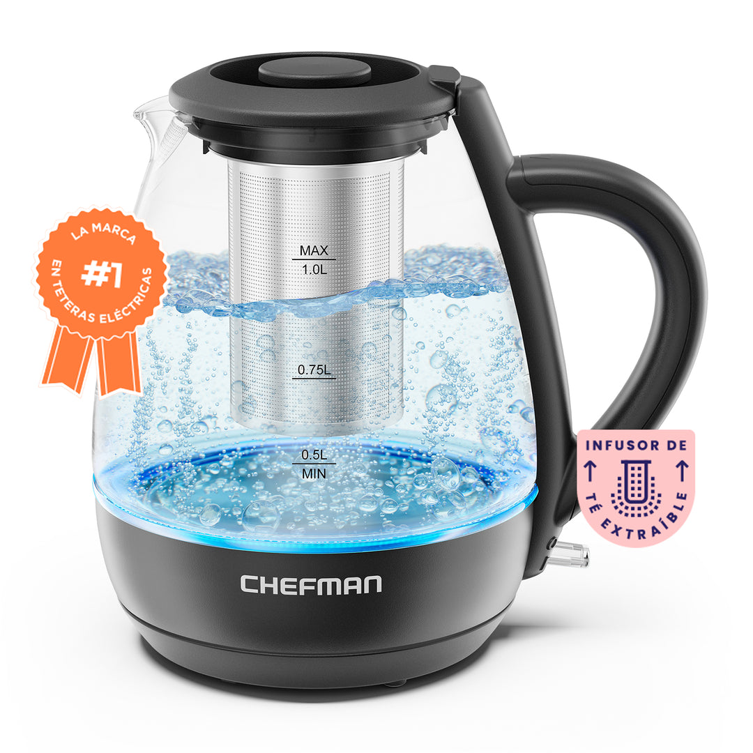 Chefman - Hervidor Electrico de 1 L con luces LED
