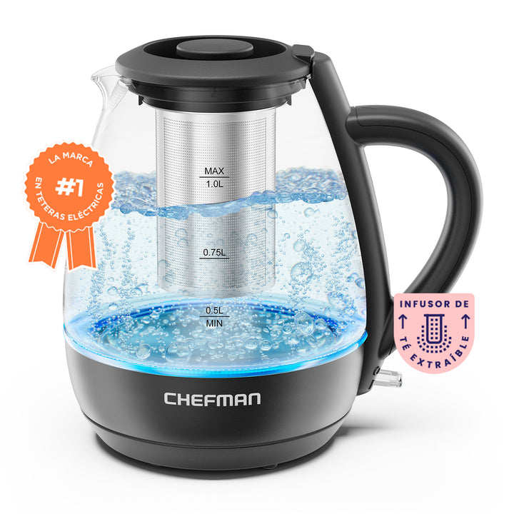 Chefman - Hervidor Electrico de 1 L con luces LED