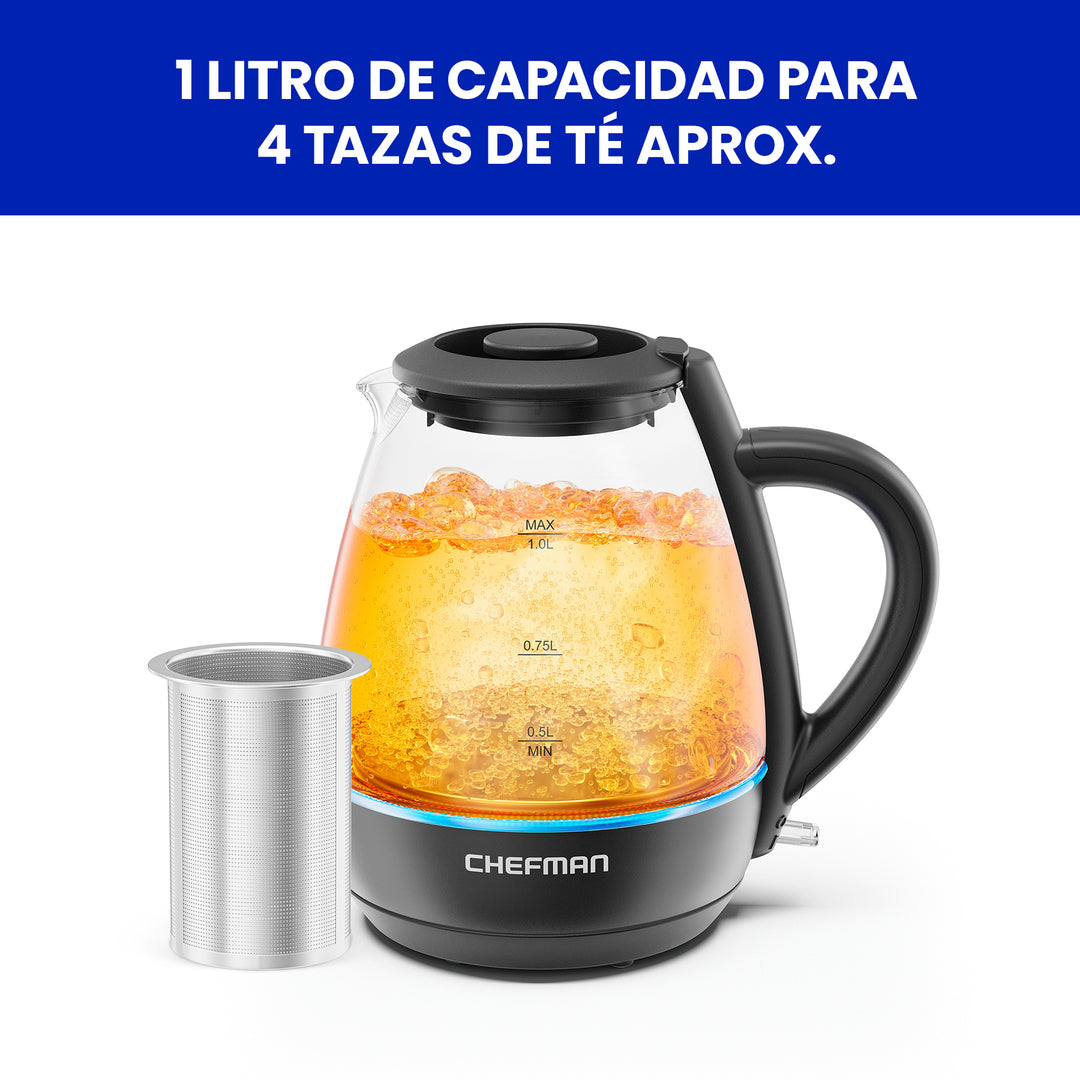 Chefman - Hervidor Electrico de 1 L con luces LED