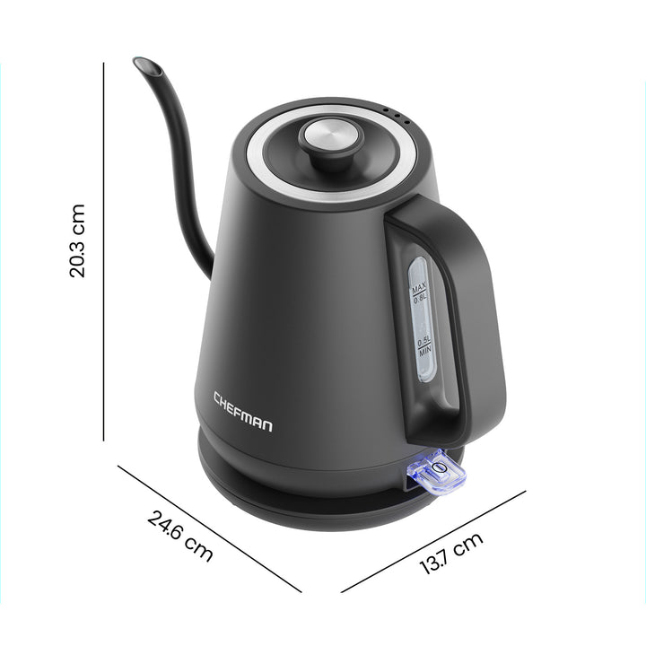 CHEFMAN - Hervidor Eléctrico Cuello de Cisne 0.8 L con Apagado Automático