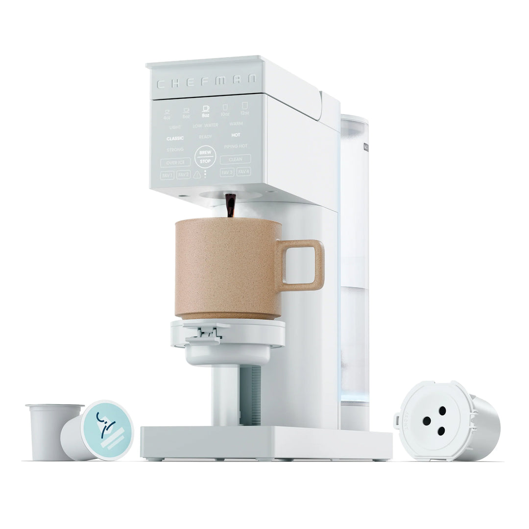 Chefman - Caffeinator | Cafetera de Una Sola Porción para K-Cup y Café Molido