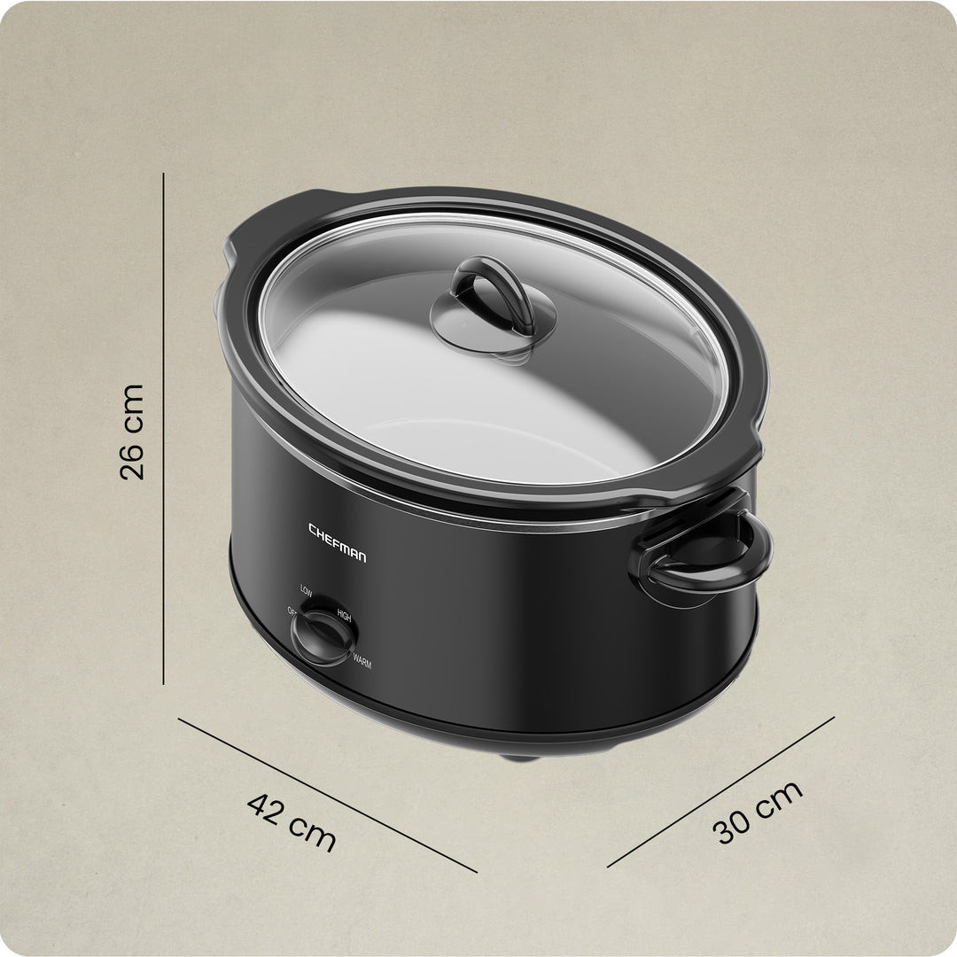 Chefman - Olla de Cocción Lenta 4.7L – Color Negro