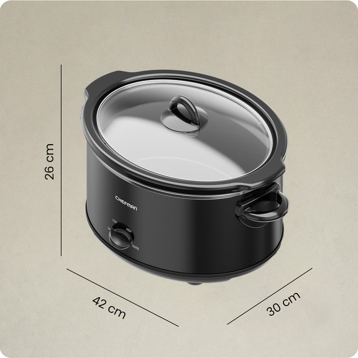 Chefman - Olla de Cocción Lenta 4.7L – Color Negro