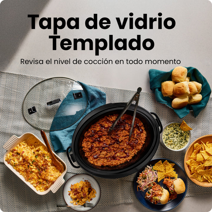 CHEFMAN - Olla de Cocción Lenta Programable 7 Qt con 3 Temperaturas — Acero Inoxidable