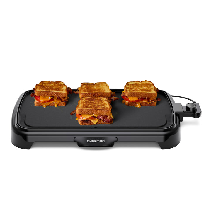Chefman - Plancha Eléctrica XL con Control de Temperatura Ajustable | Superficie Antiadherente Extra Grande para Hamburguesas, Huevos y Panqueques