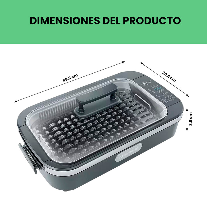 Chefman - Parrilla interior AccuGrill con sonda