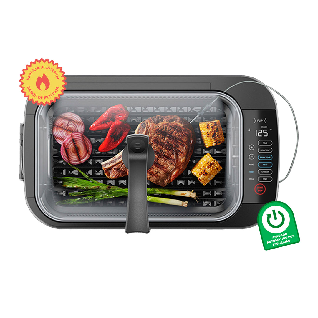 Chefman - Parrilla interior AccuGrill con sonda