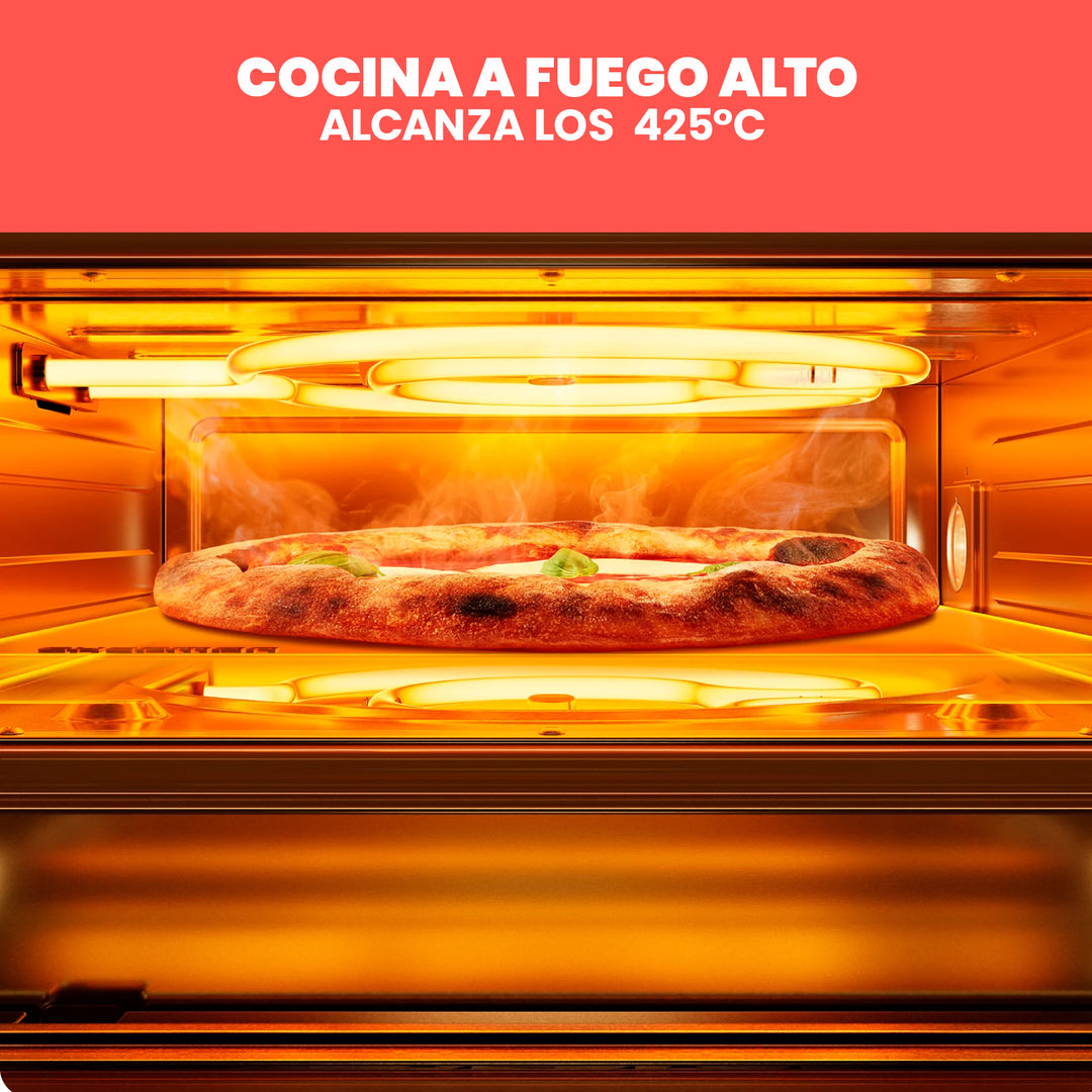 Chefman - Horno de pizza interior: hace pizzas  en minutos, se calienta hasta 800 ° F - Acero inoxidable