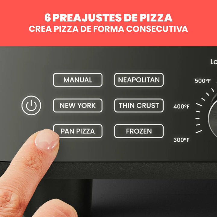 Chefman - Horno de pizza interior: hace pizzas  en minutos, se calienta hasta 800 ° F - Acero inoxidable