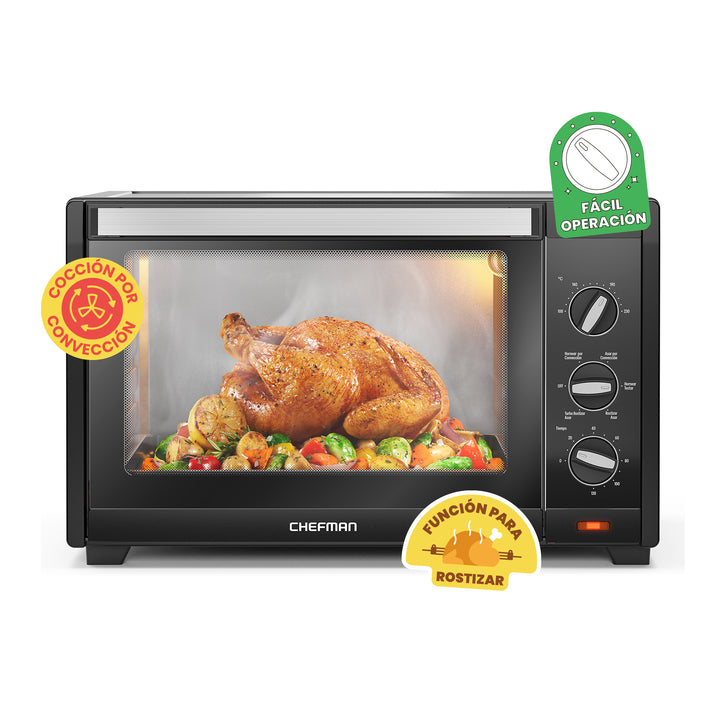 Chefman - Horno Tostador de Convección XXL 45L | 5 en 1 Negro