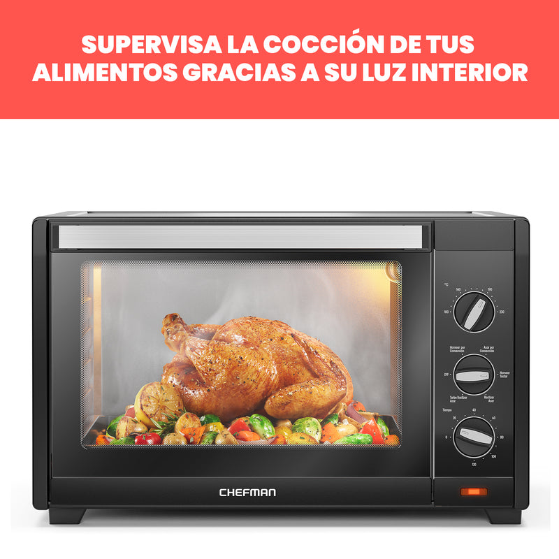 Chefman - Horno Tostador de Convección XXL 45L | 5 en 1 Negro