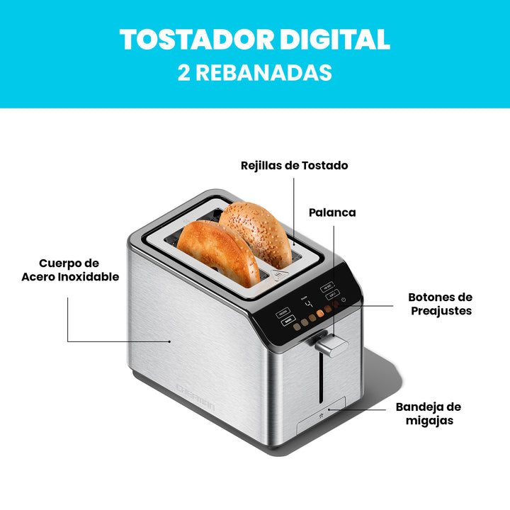 Chefman Smart Touch Tostador rebanadas digital, definiciones