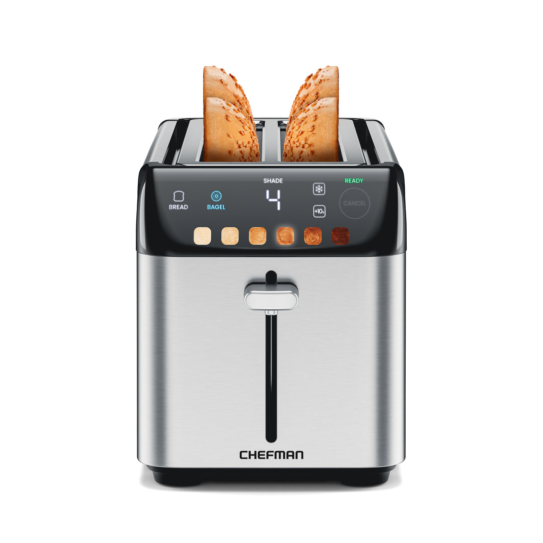 Chefman - Smart Touch Tostador 4 rebanadas digital, 6 definiciones de tonalidad.