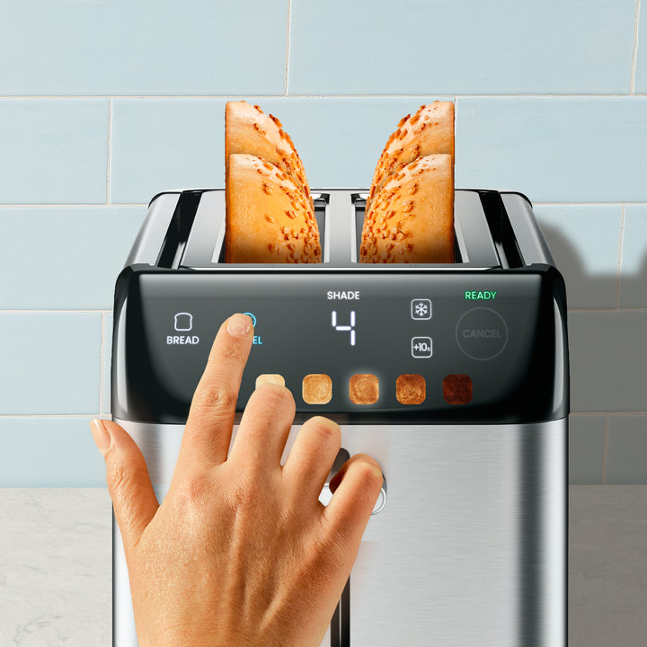 Chefman - Smart Touch Tostador 4 rebanadas digital, 6 definiciones de tonalidad.