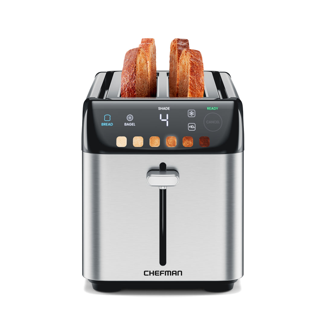 Chefman - Smart Touch Tostador 4 rebanadas digital, 6 definiciones de tonalidad.