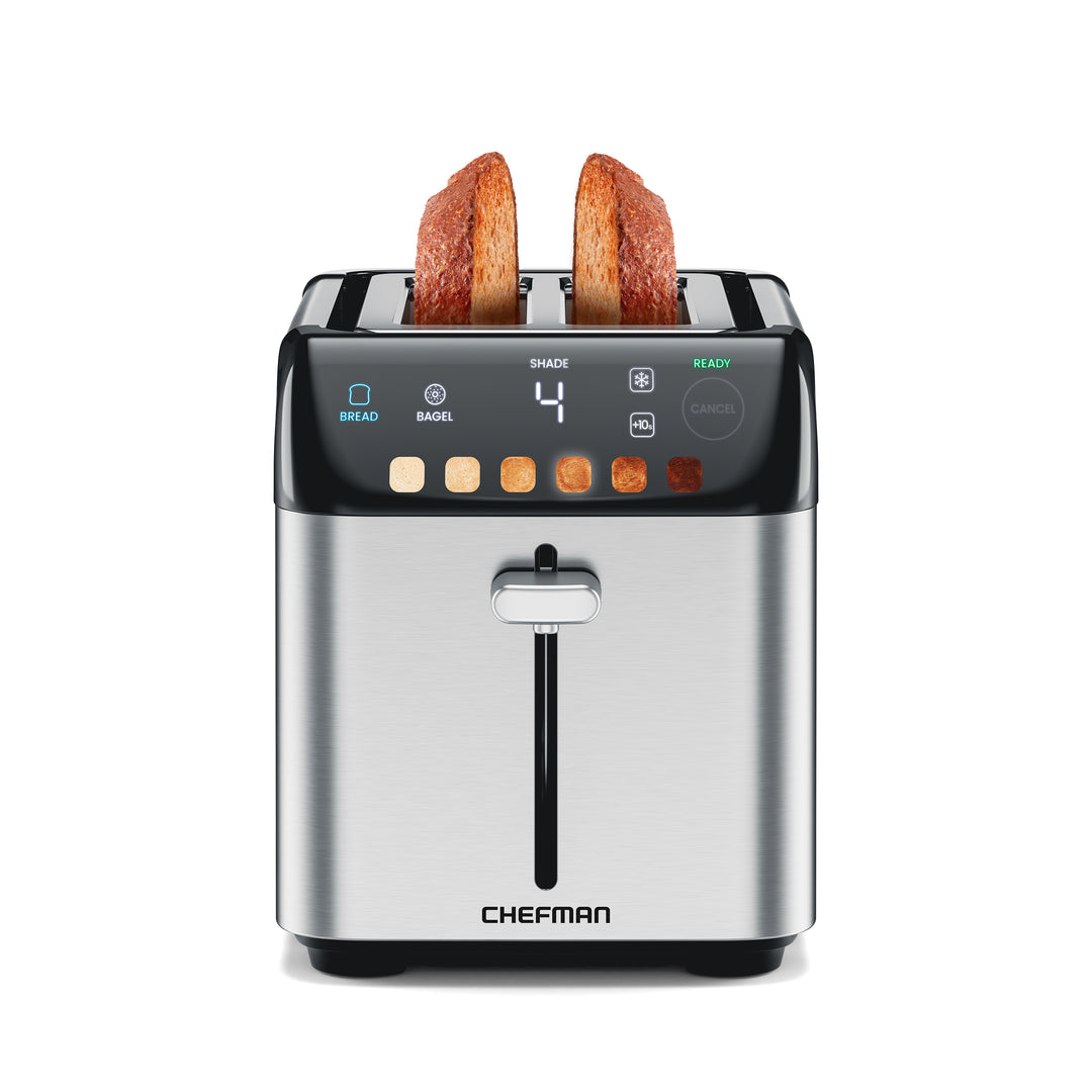 Chefman - Smart Touch Tostador 2 rebanadas digital, 6 definiciones de tonalidad.