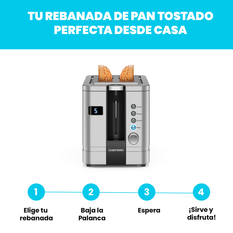 Chefman - Tostador Digital De 2 Rebanadas