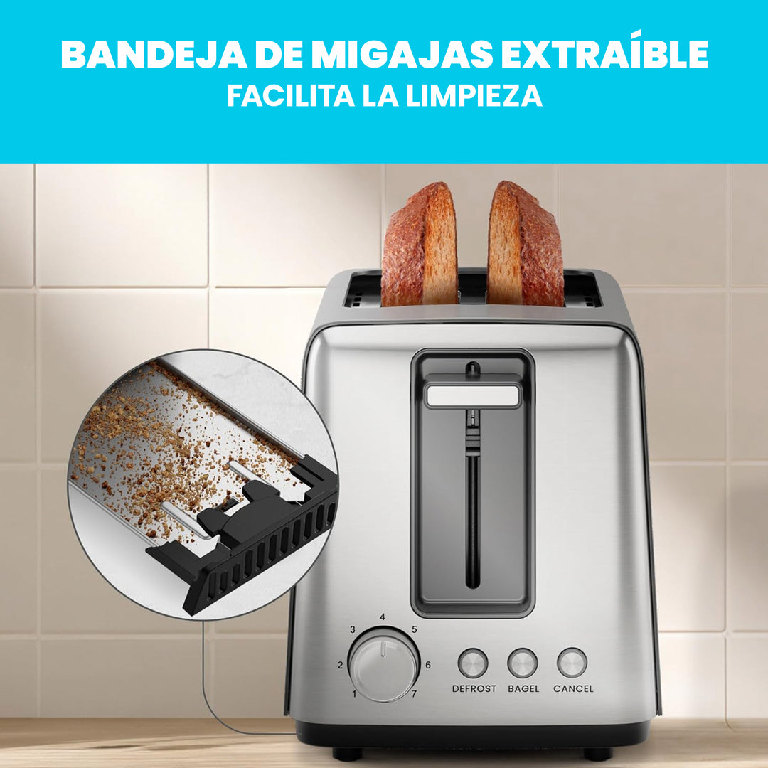 Chefman - Tostador de 2 rebanadas: Tostador de Pan y Tostador de Bagel