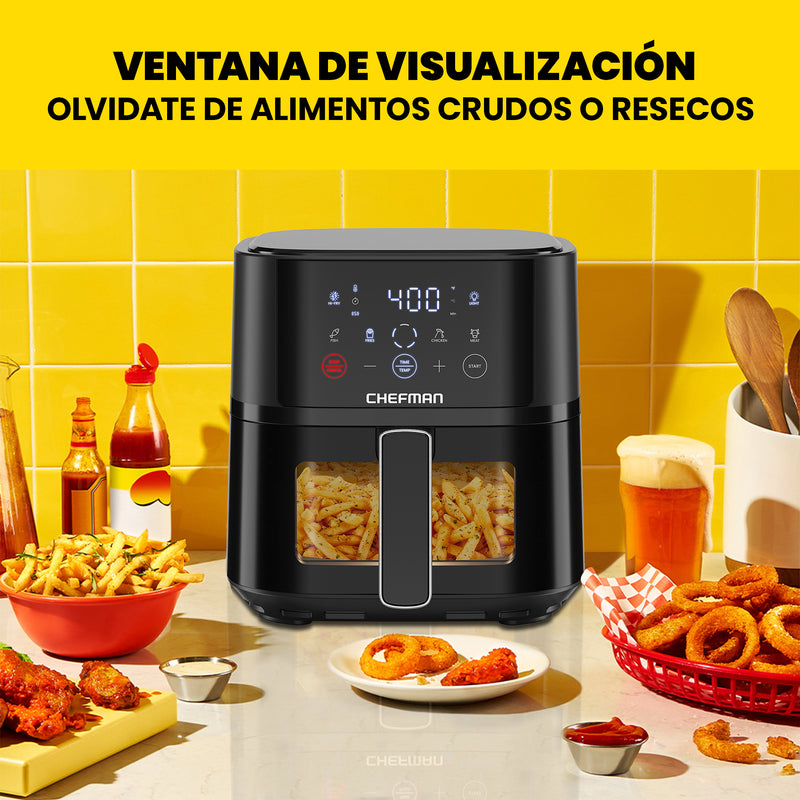 Chefman - Freidora De Aire Digital De 3.7 L Turbofry con Ventana