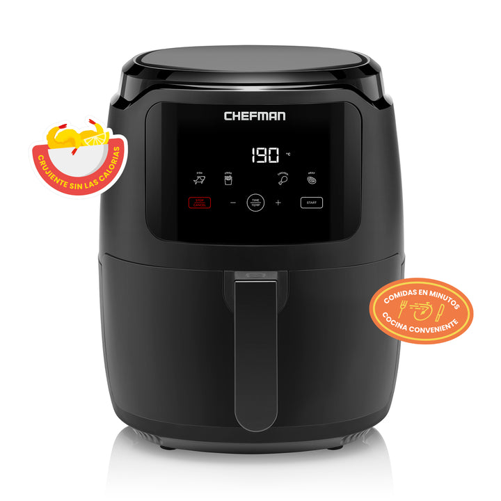 Chefman - Freidora de aire digital, 4 ajustes preestablecidos de cocción 4.7L (5 Qt.)