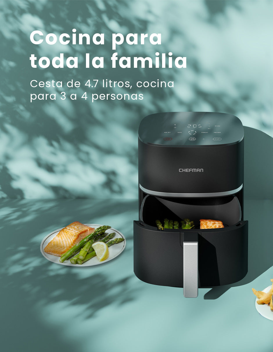 CHEFMAN - TurboFry Freidora de Aire 5 L con Panel Digital — Color Negro