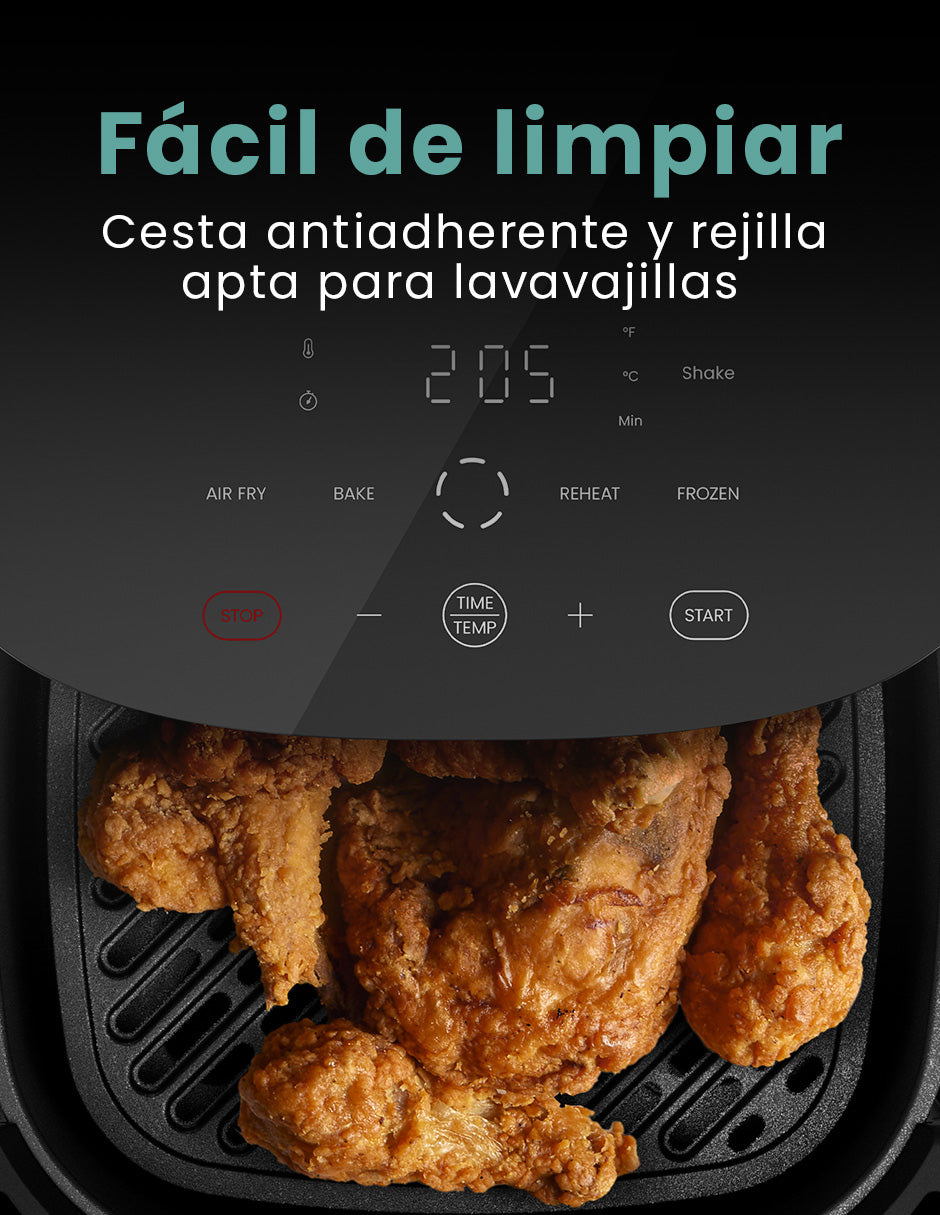 CHEFMAN - TurboFry Freidora de Aire 5 L con Panel Digital — Color Negro