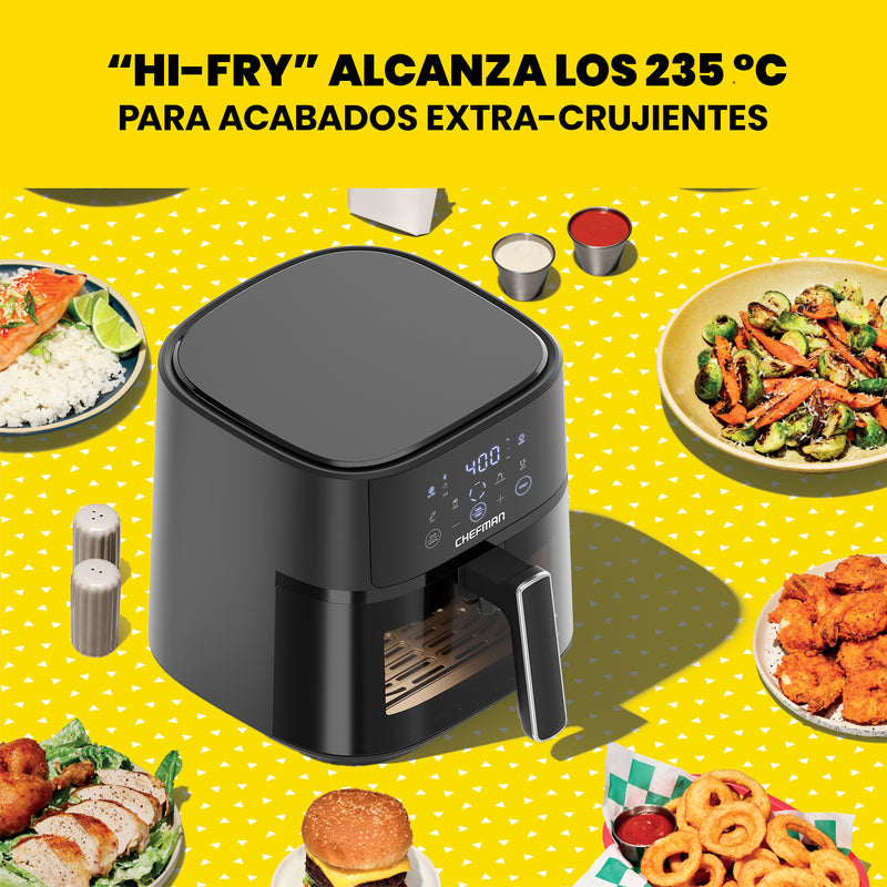 Chefman - Freidora De Aire 6qts Con Venta Y Control Digital