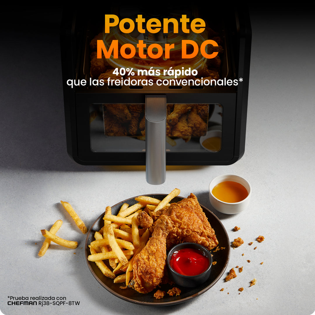 CHEFMAN - Freidora de Aire TurboFry 8.5 L 6 en 1 – Alta Potencia y Cocción Rápida – Color Negro